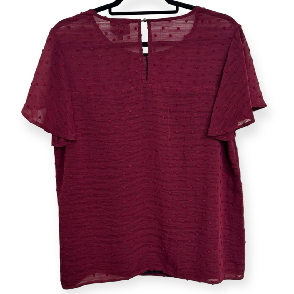 Anthropologie W5 Burgundy Textured Blouse Size M **295 - Picture 2 of 2